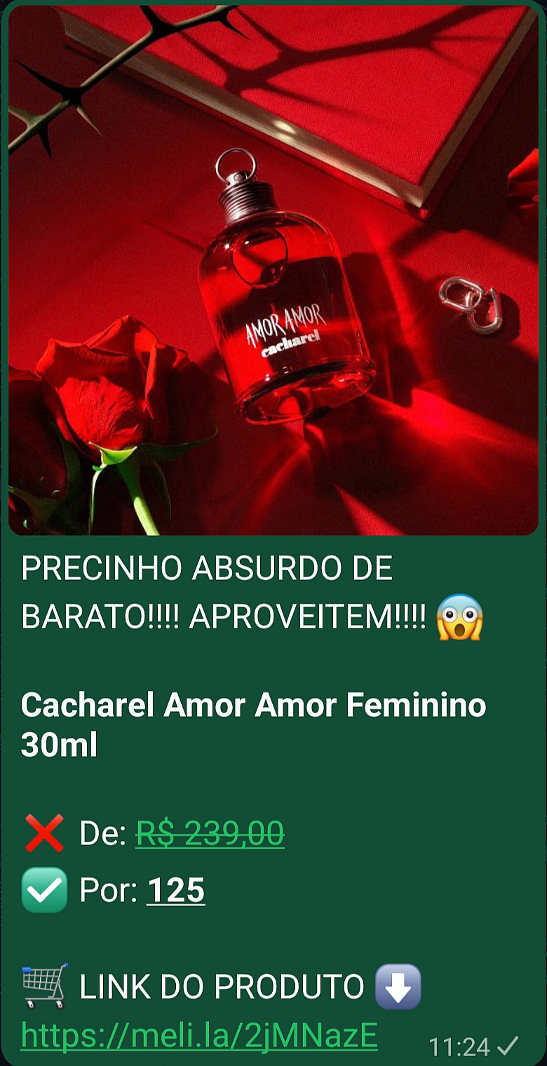Oferta: Cacharel Amor Amor Feminino 30ml — de R$239 por R$125