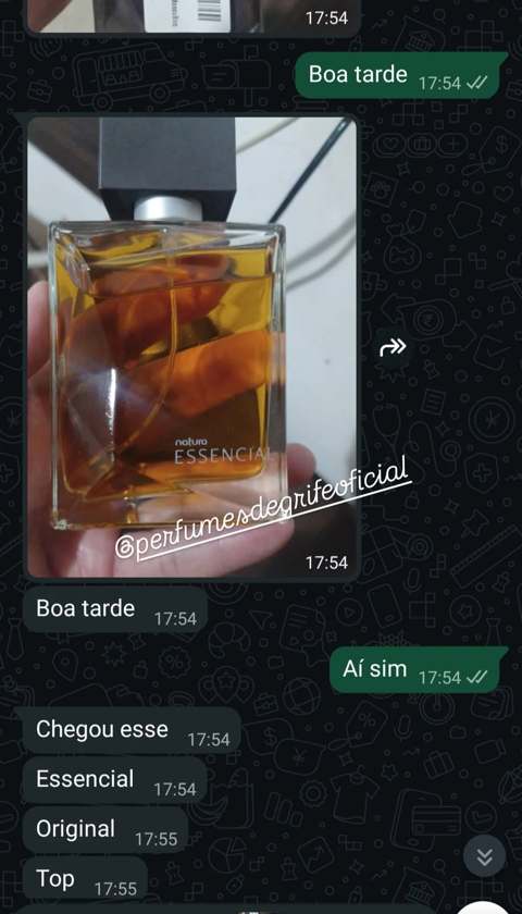 Cliente satisfeito com Natura Essencial, chegou bem embalado