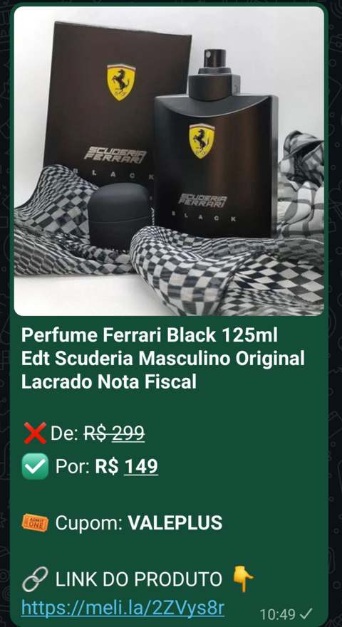 Oferta: Ferrari Black Scuderia 125ml — de R$299 por R$149